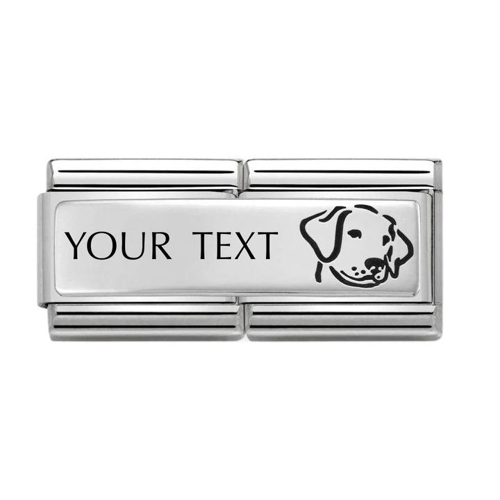 Nomination Classic Silver Engravable Double Dog Charm