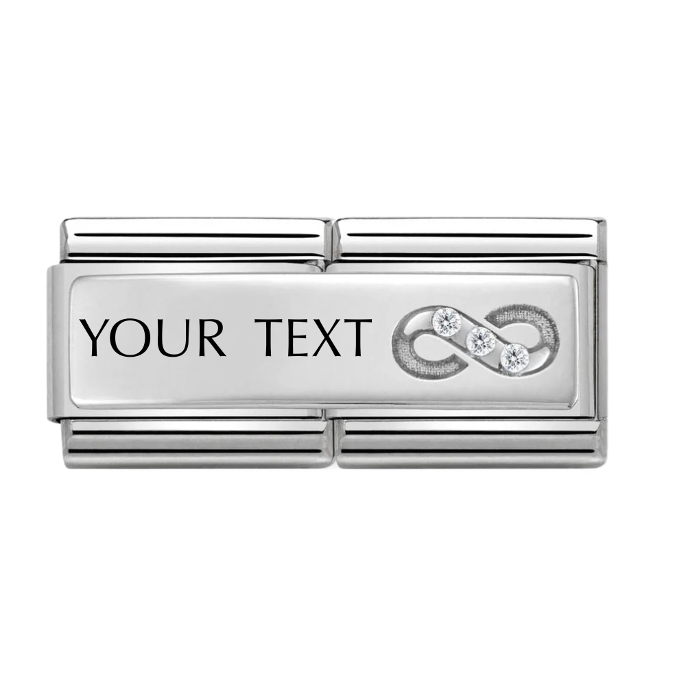 Nomination Classic Silver Engravable Double with CZ Infinity Symbol Charm