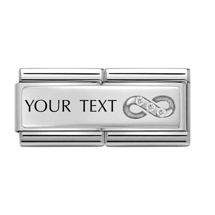 Nomination Classic Silver Engravable Double with CZ Infinity Symbol Charm