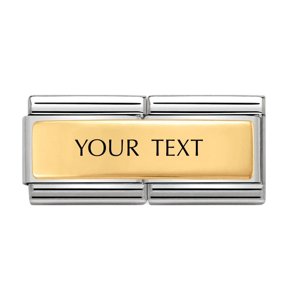Nomination 18ct Gold Double Engravable Charm
