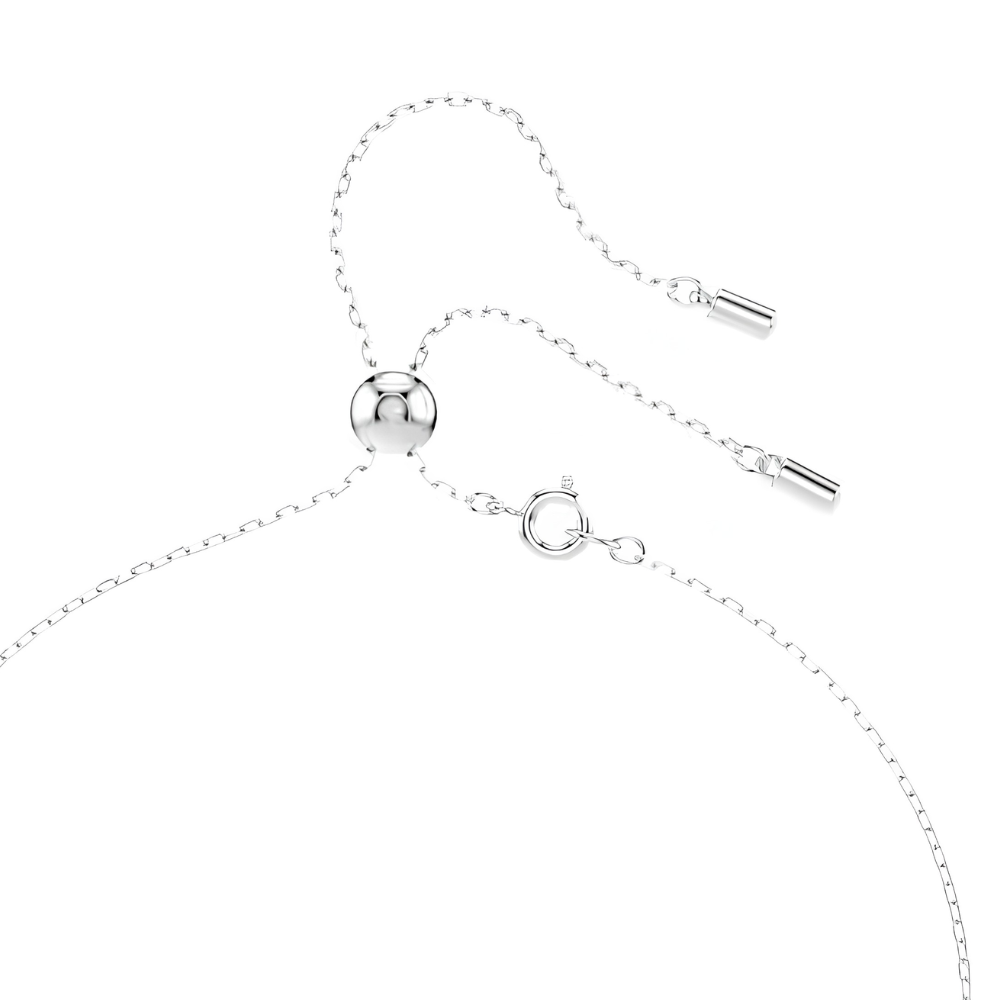 Swarovski Silver Stilla Attract Y Round Cut Blue Necklace