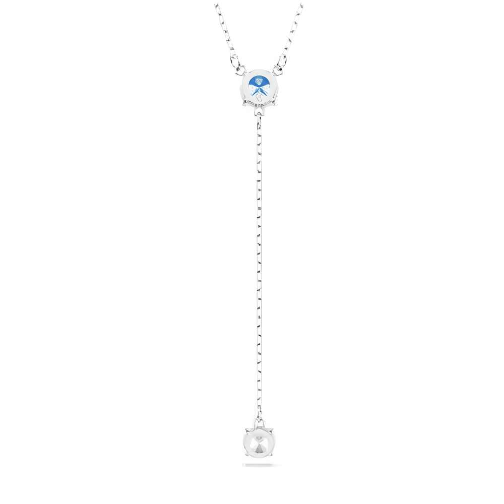 Swarovski Silver Stilla Attract Y Round Cut Blue Necklace