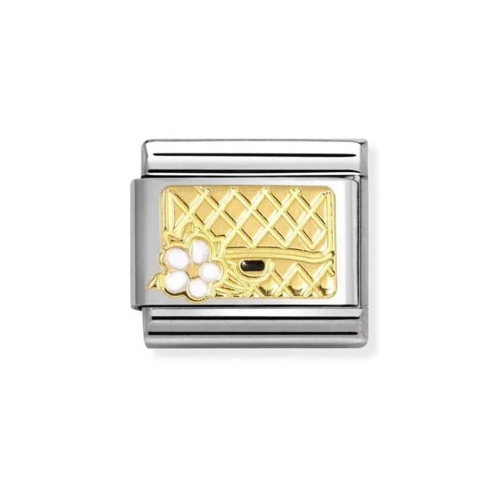 Nomination Classic Gold Bag with White Flower Charm