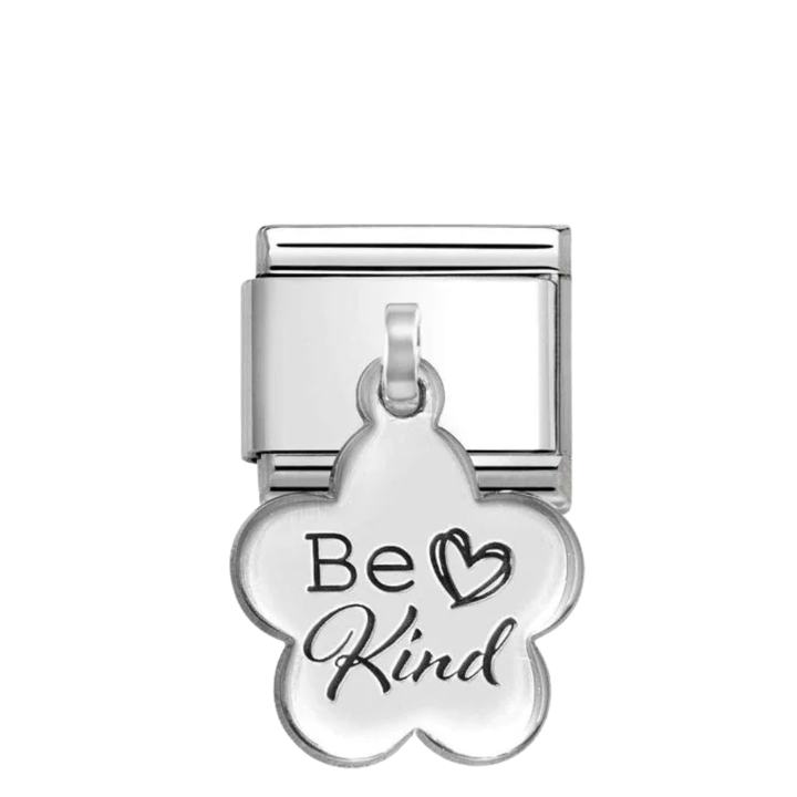 Nomination Silver Be Kind Flower Dangle Charm