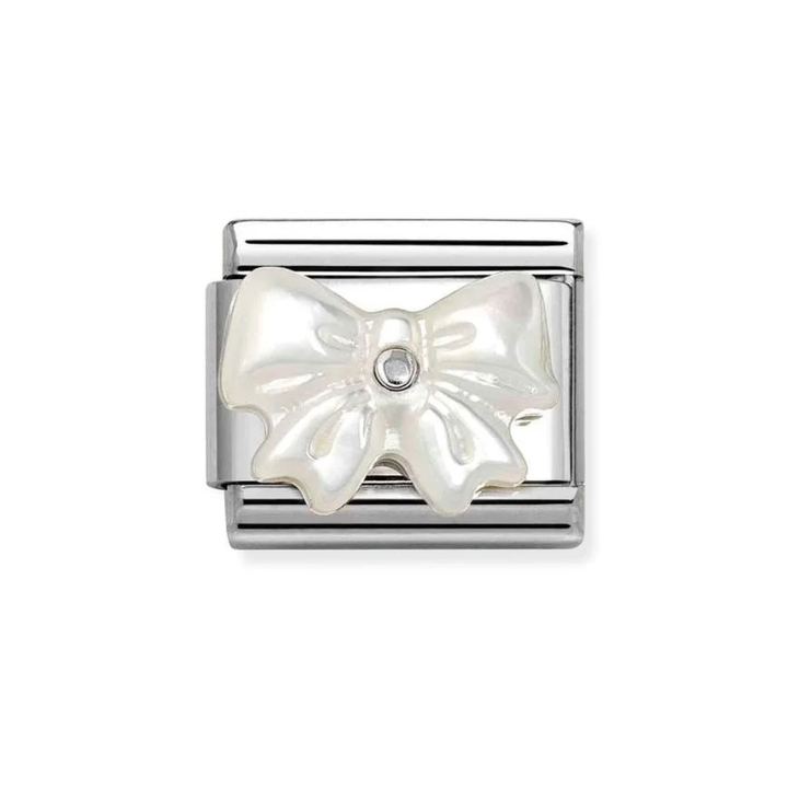 Nomination Classic Silver Mother of Pearl Bow Charm