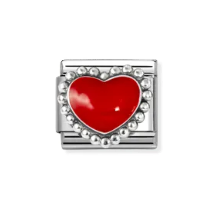 Nomination Classic Red Enamel Beaded Heart Charm