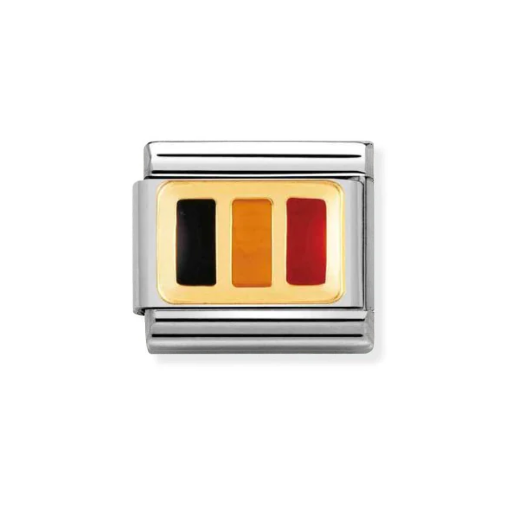 Nomination Gold  Classic Europe Flag Stainless  with Enamel Belgium Charm