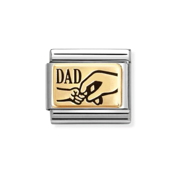 Nomination Gold Dad with Holding Hands Charm