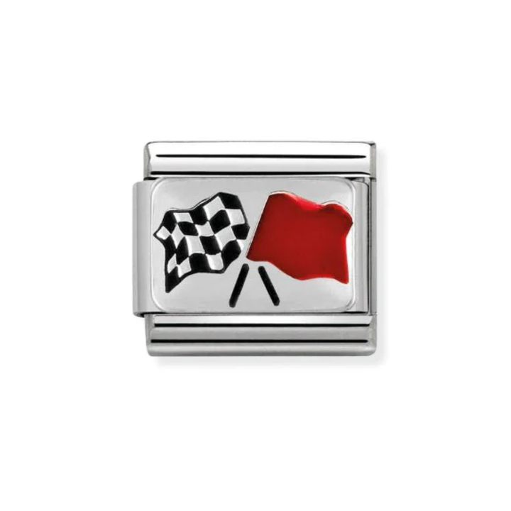 Nomination Silver Line Flags Charm