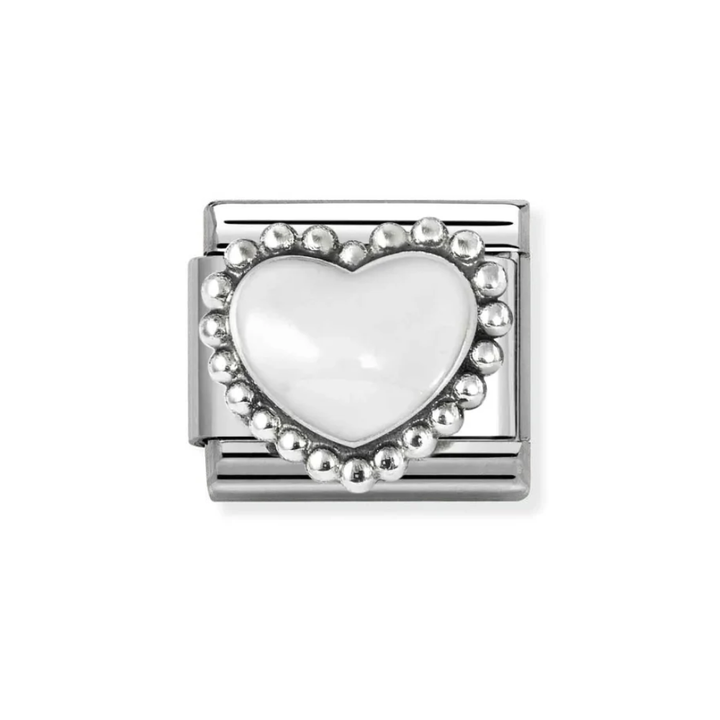 Nomination Classic Silver White Raised Heart Charm