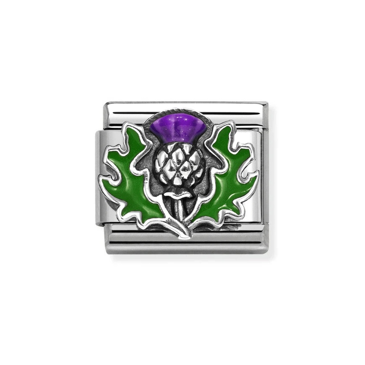 Nomination Classic Silver Enamel Thistle Charm