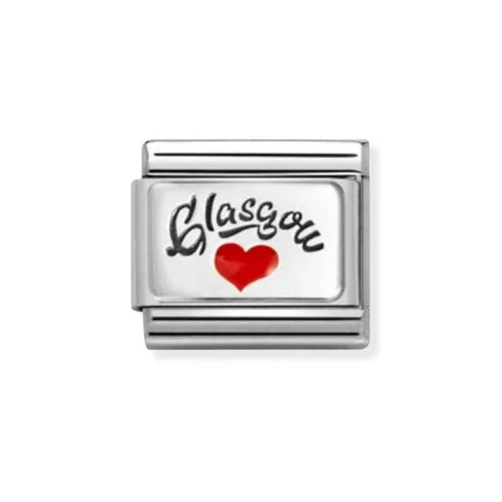 Nomination  Classic Sterling Silver Glasgow with Red Heart Enamel Charm