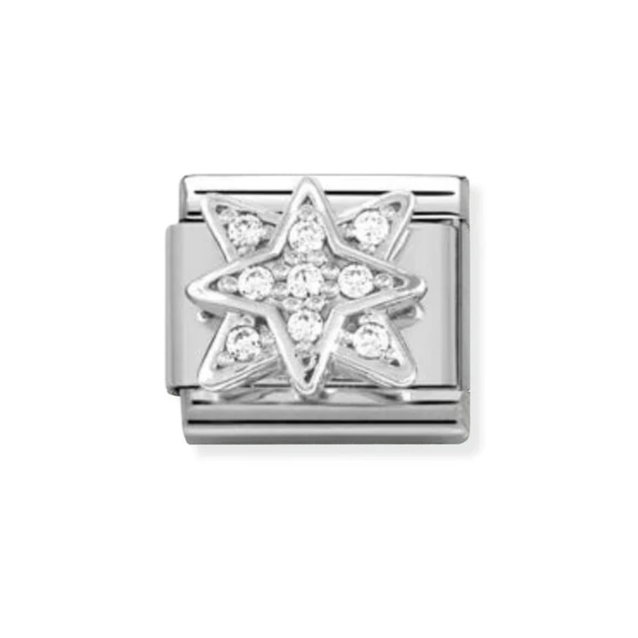 Nomination  Classic Sterling Silver Windrose Cubic Zirconia Charm