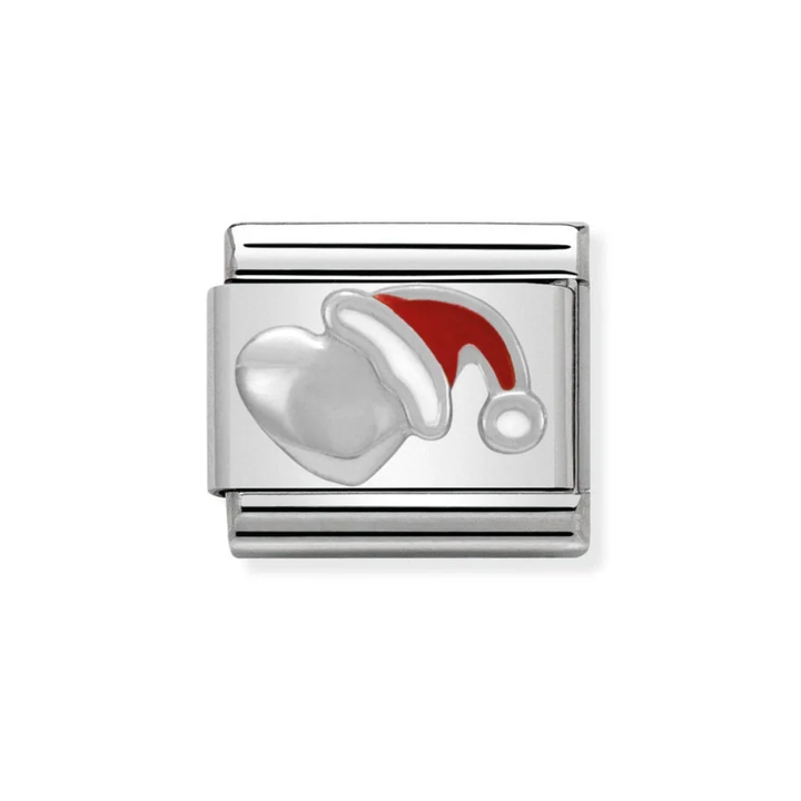 Nomination Classic Silver Heart with Santa Hat Charm