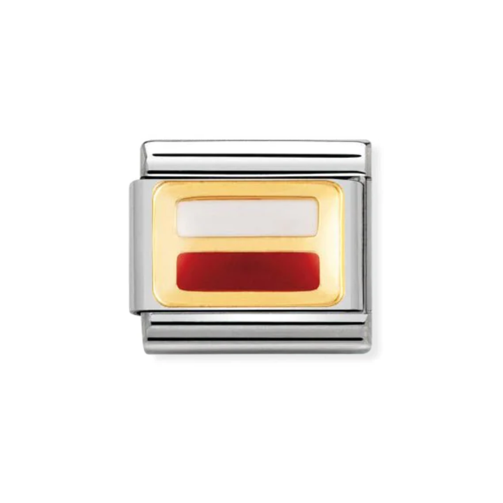 Nomination Gold  Classic Europe Flag Stainless  with Enamel Poland Charm