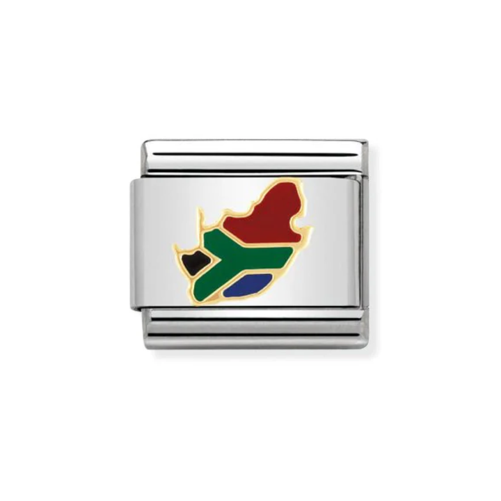 Nomination Gold  Classic Geography Stainless  with Enamel South Africa Charm