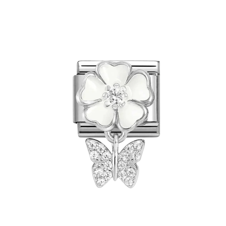 Nomination Silver Classic Flower and Butterfly Charm