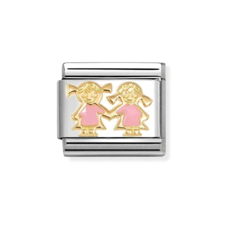 Nomination Classic Sisters with Pink Dresses Charm