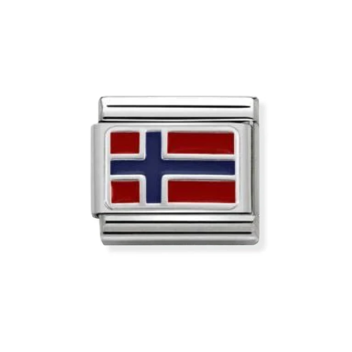 Nomination Classic Silver Norway Flag Charm