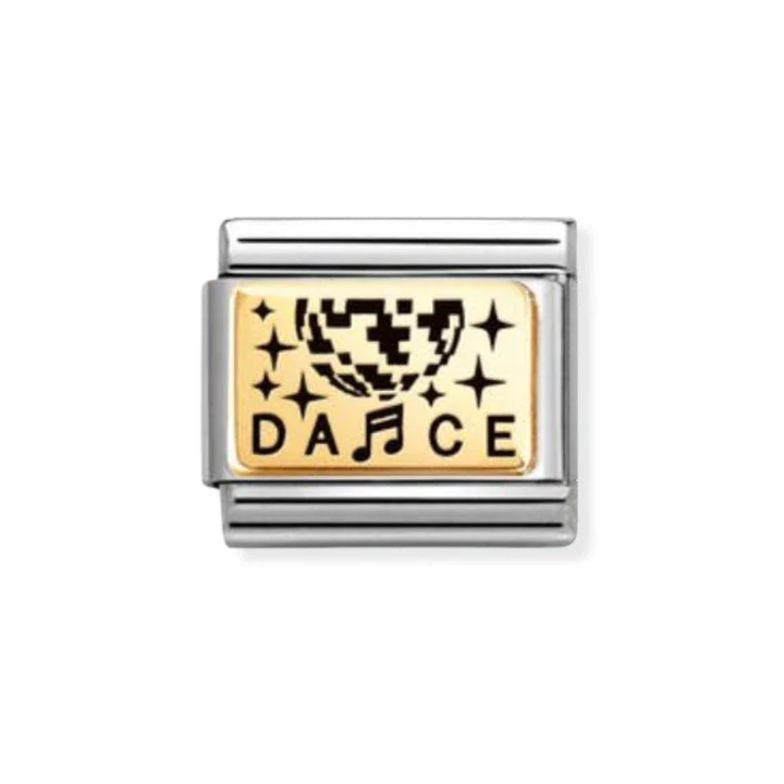 Nomination Gold Dance Glitter Ball Charm