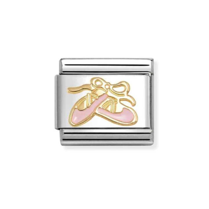 Nomination Gold and Pink  Classic Symbols , Enamel Dance Shoes Charm