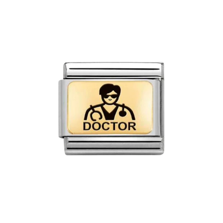 Nomination Gold  Classic Plates  Doctor (Him) Charm
