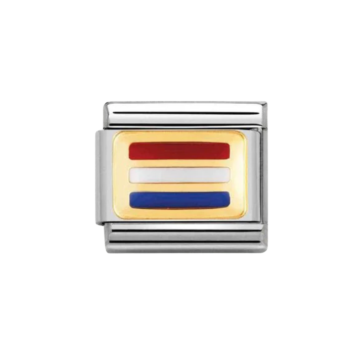 Nomination Gold  Classic Europe Flag Stainless  with Enamel Holland Charm
