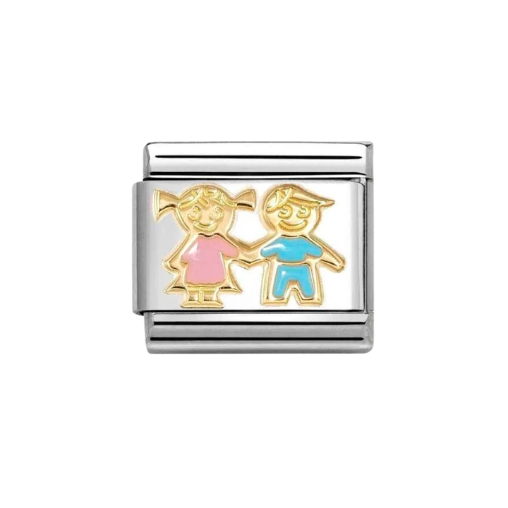 Nomination Classic Gold Sister and Brother Charm