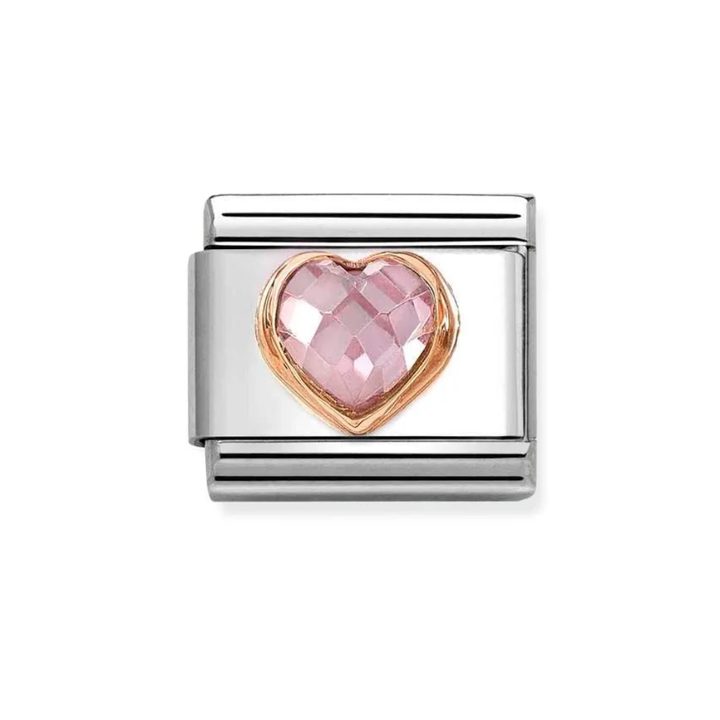 Nomination Rose Gold Pink Heart Charm