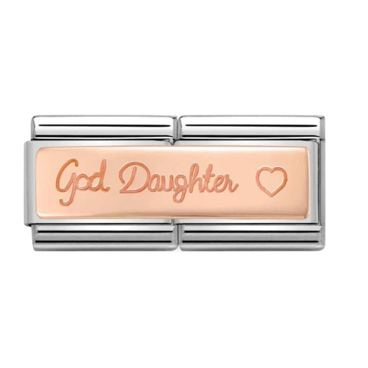 Nomination Rose Gold Double God Daughter Charm