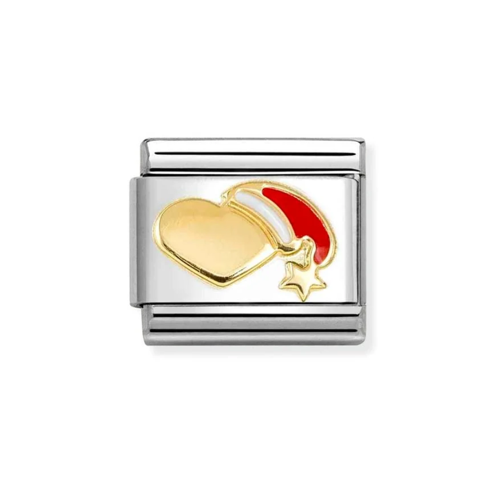 Nomination Classic Gold Heart Red Hat with Star Charm