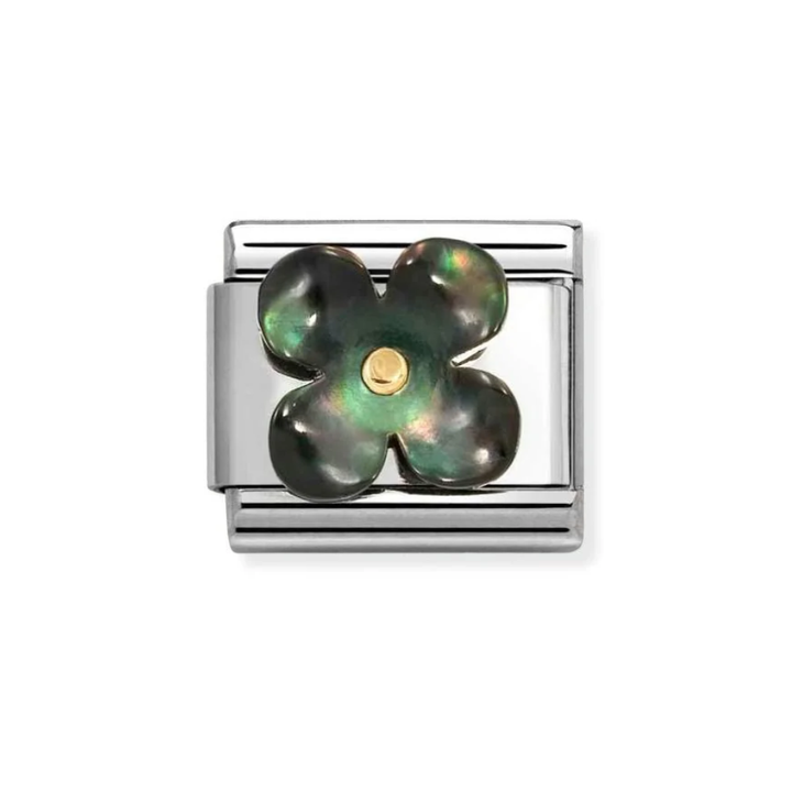 Nomination Classic Black Mother of Pearl Flower Charm