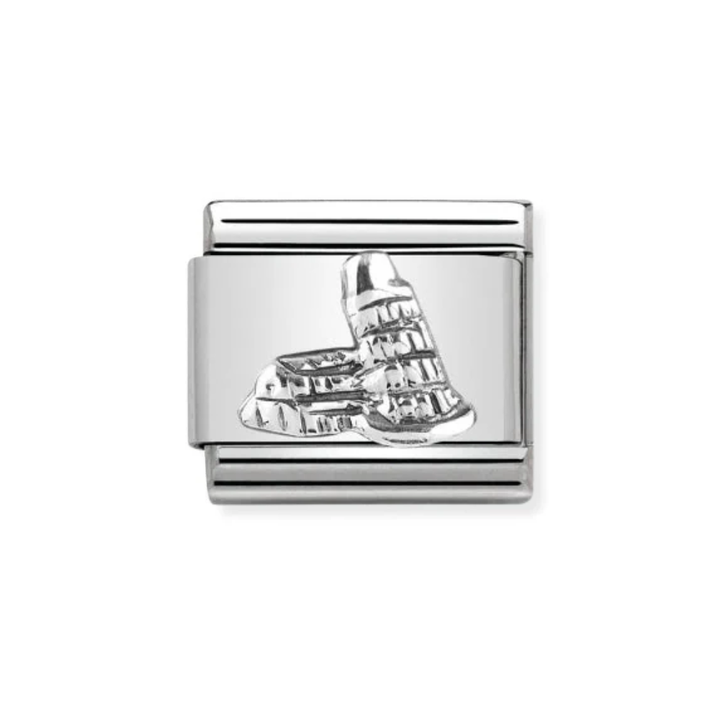 Nomination Silver  Classic Monuments Relief  and Tower of Pisa Charm