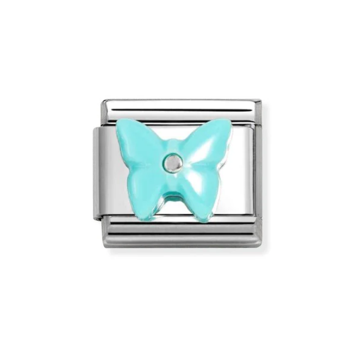 Nomination Silver Turquoise Butterfly Charm