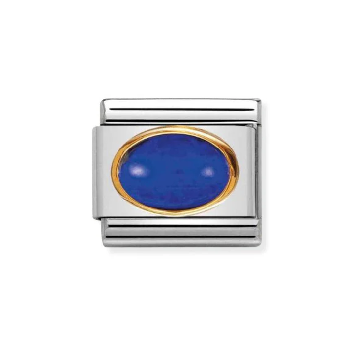 Nomination Gold Edged Classic Lapis Oval Stone Charm