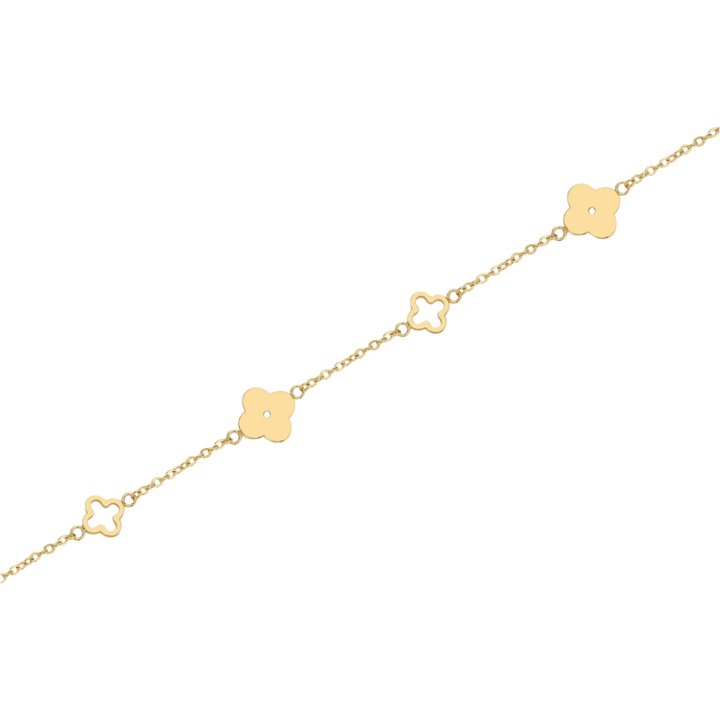 D.Louise Gold Multi Clover Gold Bracelet