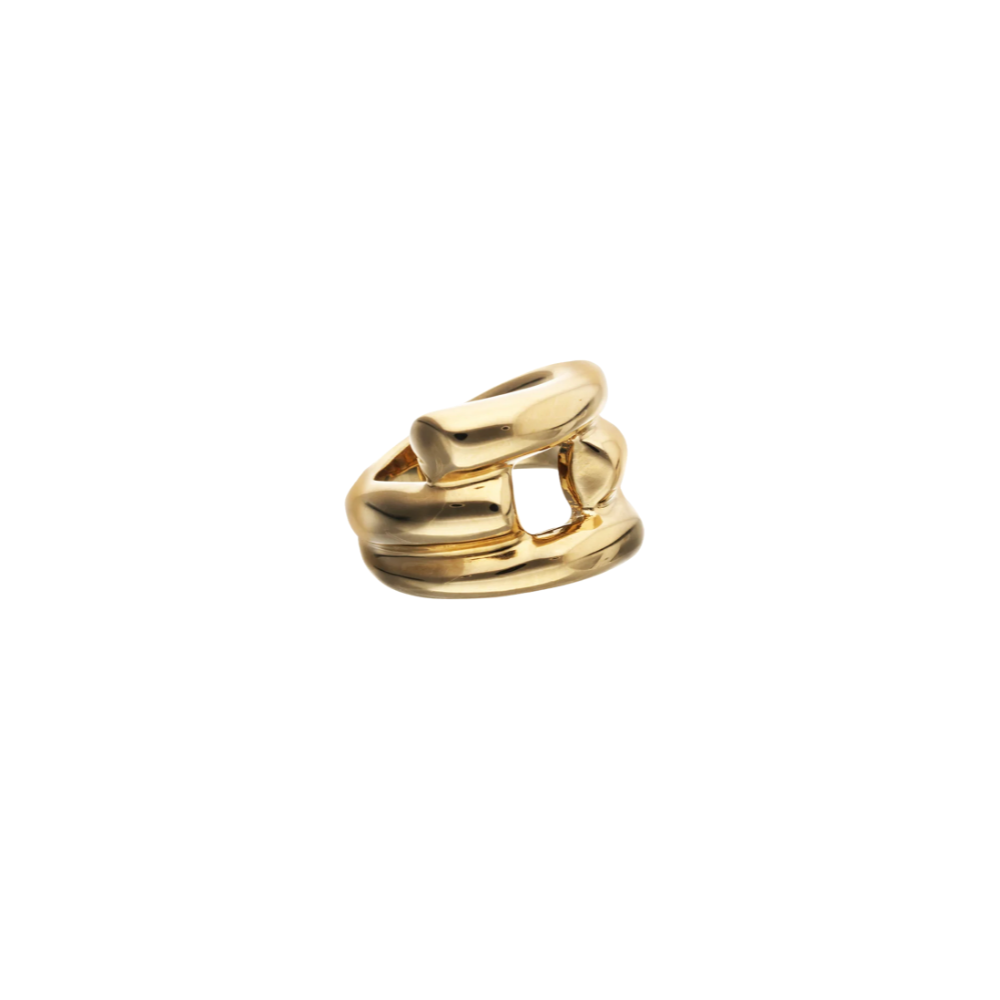UNOde50 18ct Gold Four Intertwined Shapes Ring