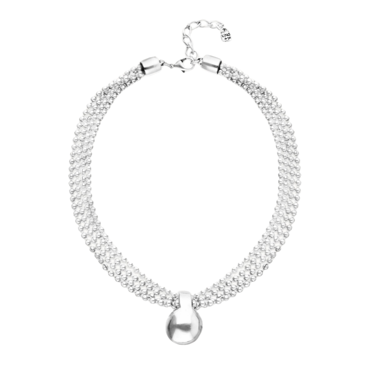 UNOde50 Silver Threads Sphere Pendant Necklace
