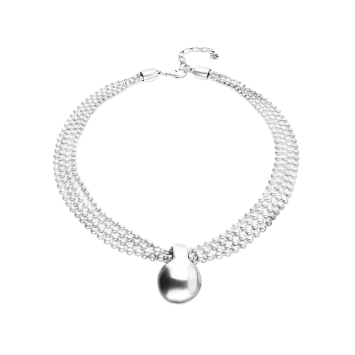 UNOde50 Silver Threads Sphere Pendant Necklace