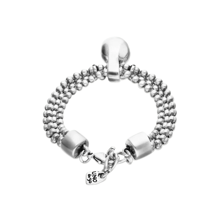 UNOde50 Silver Threads and Large Sphere Bracelet