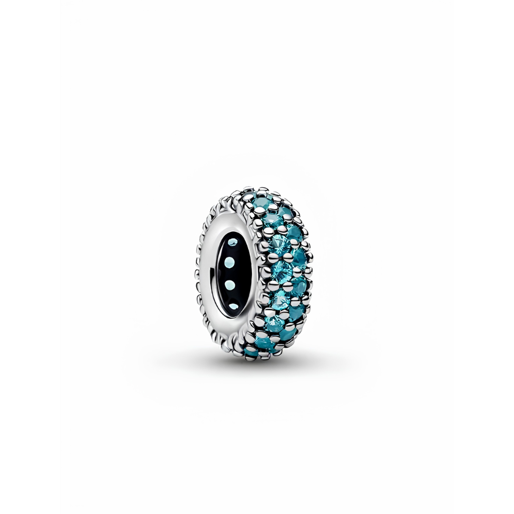 Pandora Silver Ice Blue Stone Spacer Charm