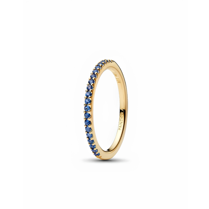 Pandora Gold Sparkling Blue Half Eternity Band Ring