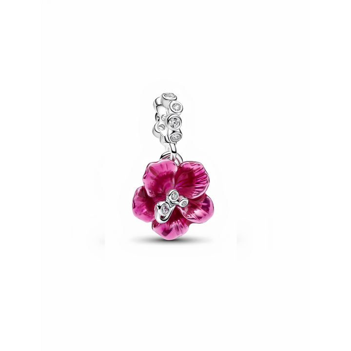 Pandora Silver Hibiscus Dangle Charm