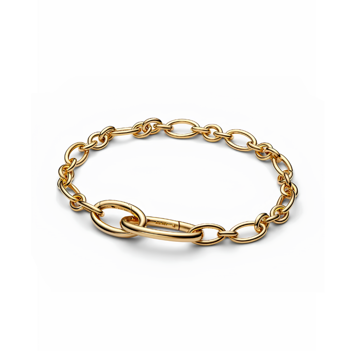 Pandora Gold Openable Oval Link Chain Bracelet