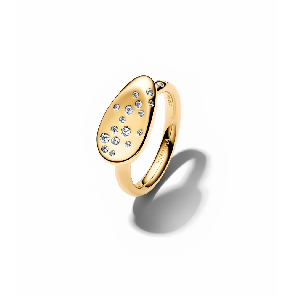 Pandora Gold Stone-Set Oval Signet Ring