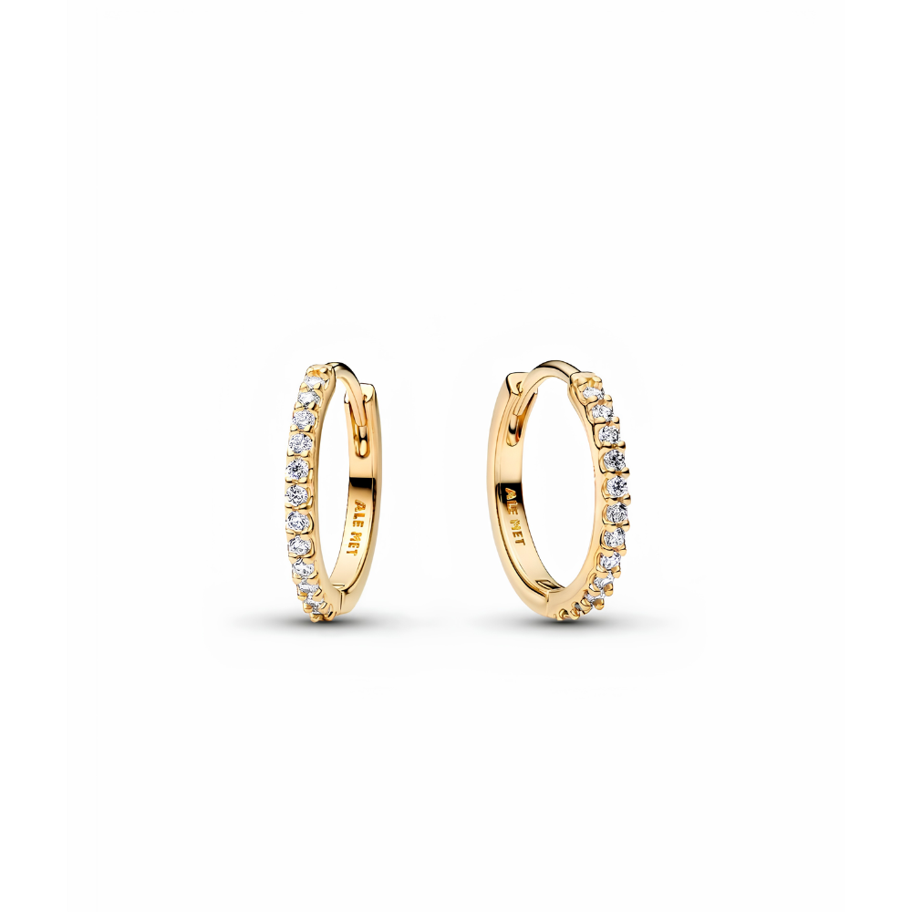 Pandora Gold Sparkling Mini Hoop Earrings