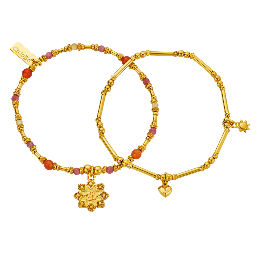 Chlobo Gold Sunkeeper Set Of 2 Bracelets