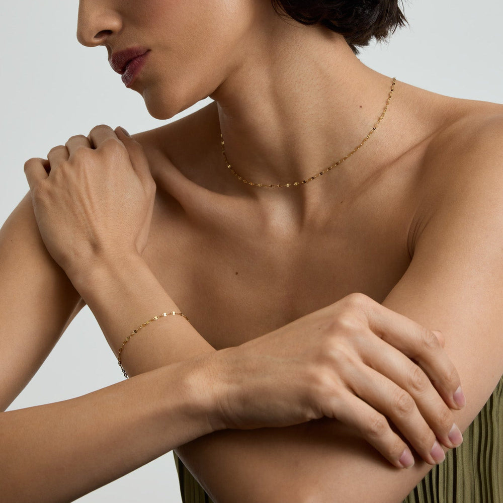 D.Louise Dainty Necklace 18cm Gold - Mococo