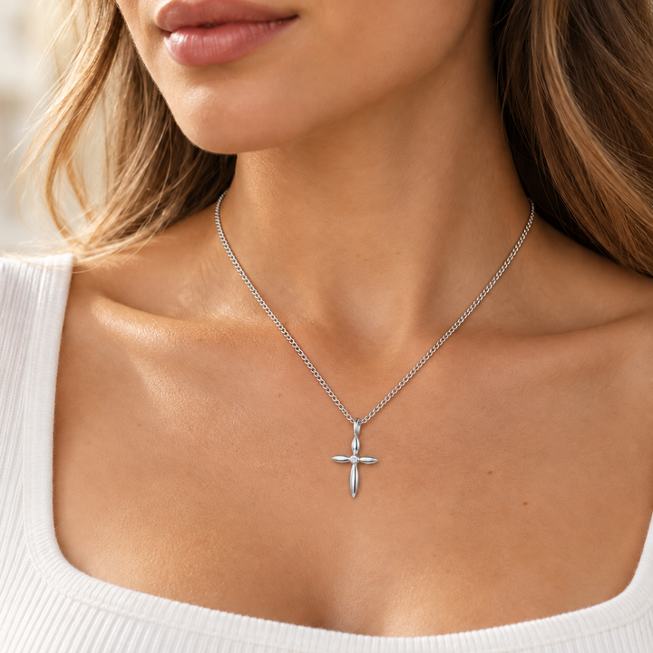 Ola Silver Diamond Cross Pendant