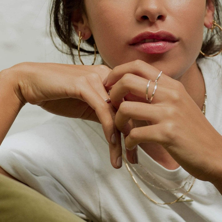 Daisy London Sterling Silver Thin Stacked Ring